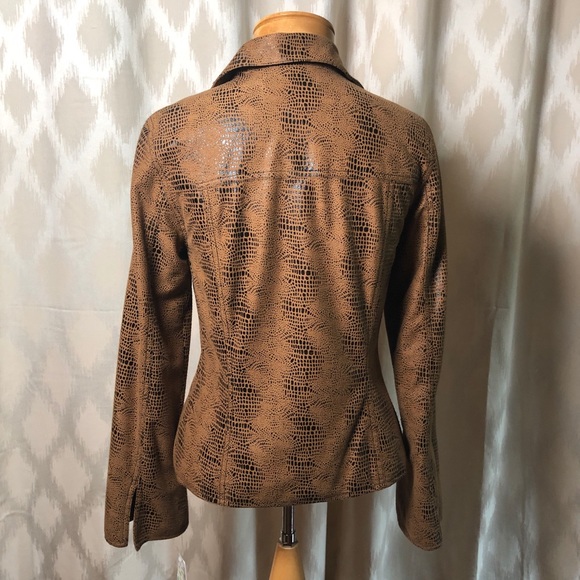 NWT Maggie London Faux Suede Snake Print Jacket 4 - Picture 2 of 7